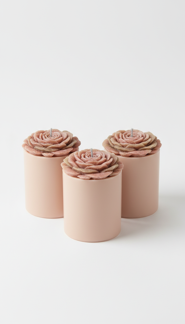 Peony Cluster Arrangement Candle