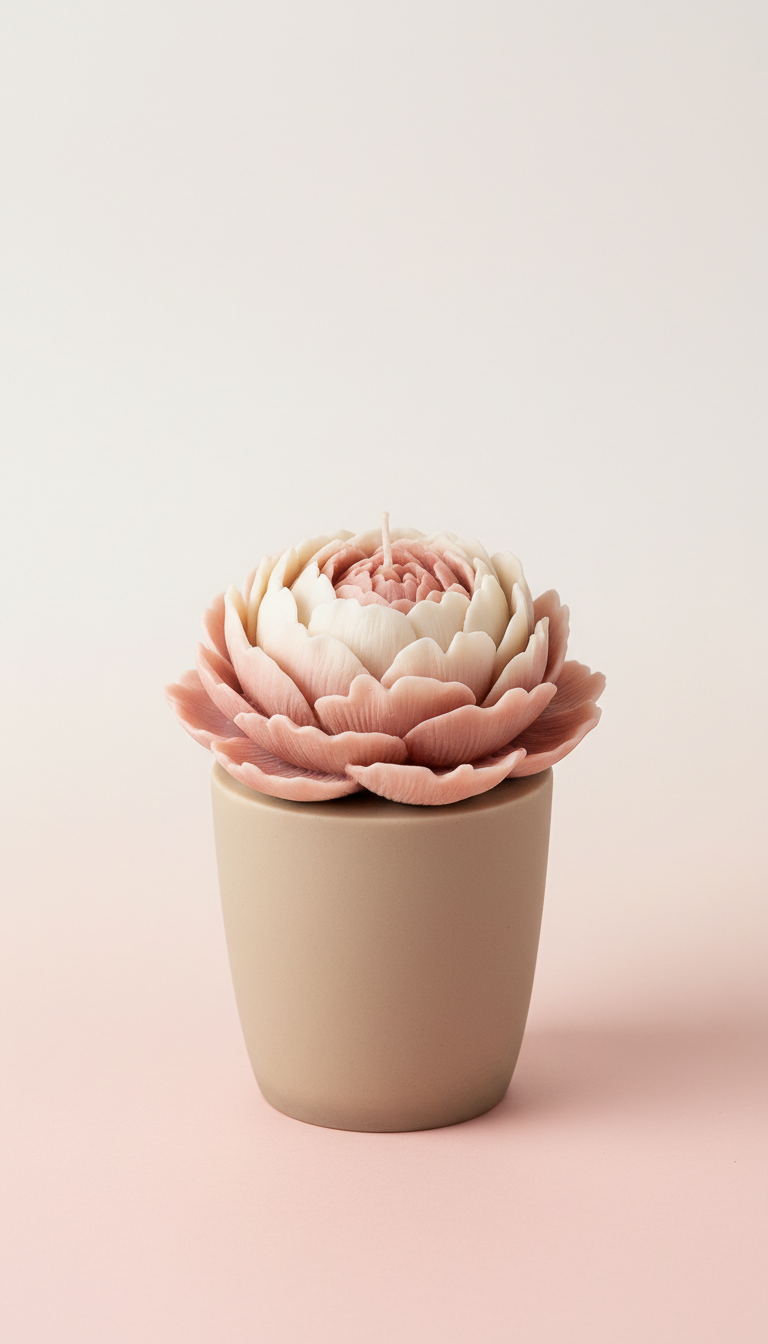 Single Rose Sculpted Candle