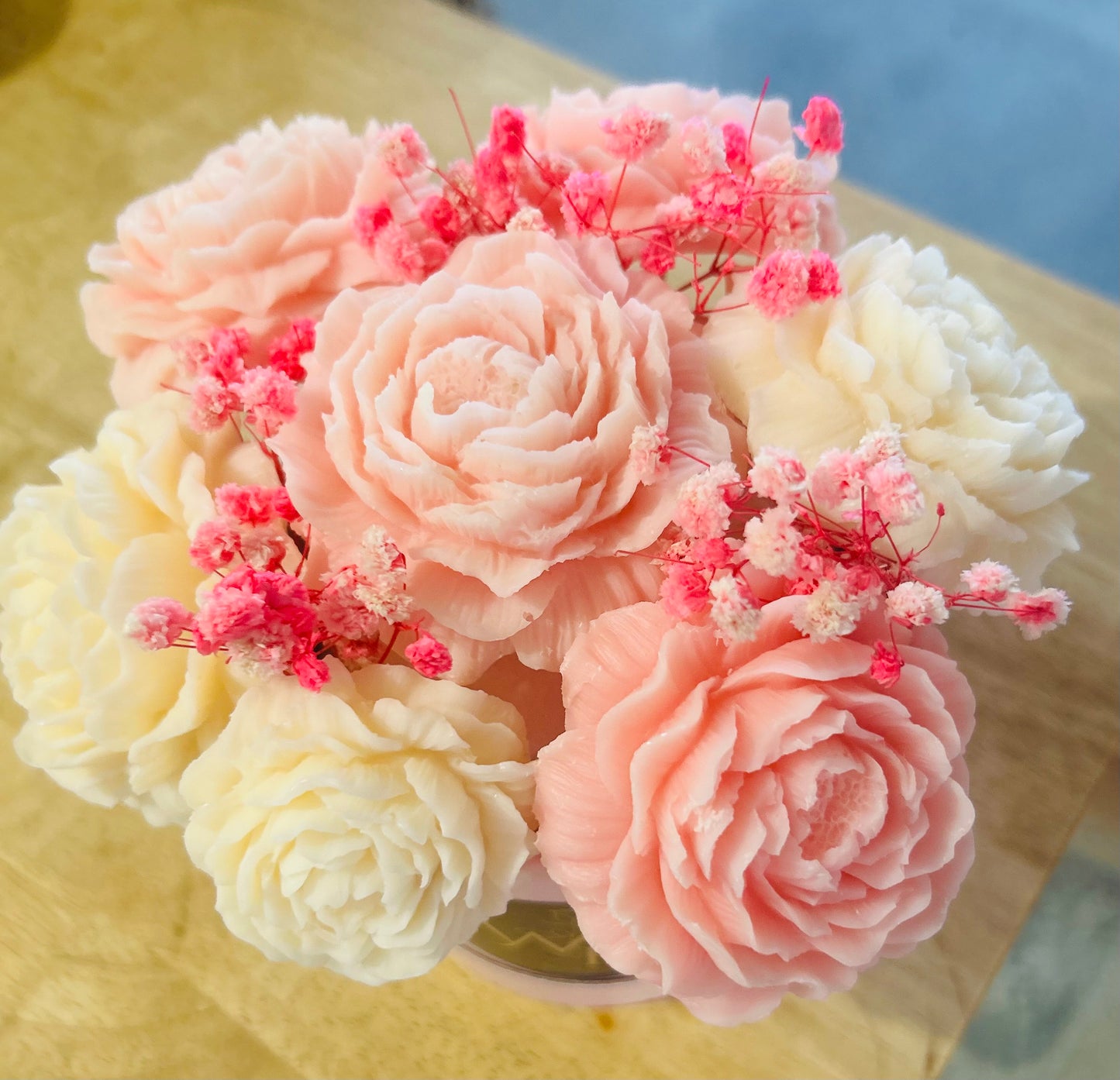 Pink Apple & Vanilla Frost - Scented Wax Bouquet
